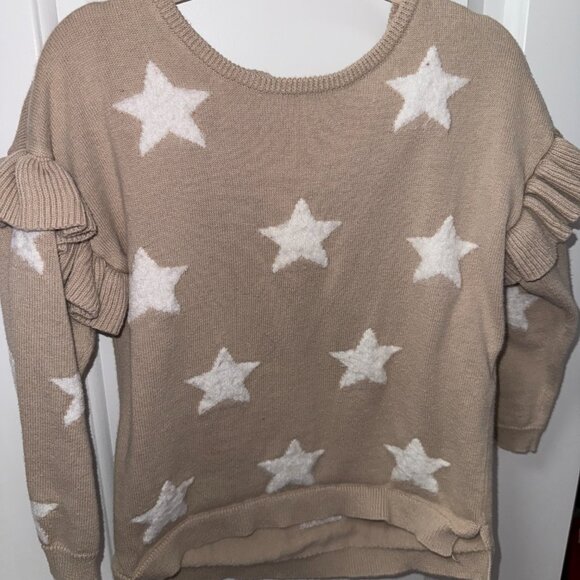 Whitalatin Girls Star Print Ruffle Sleeve Sweater – Size 2T - Picture 4 of 5